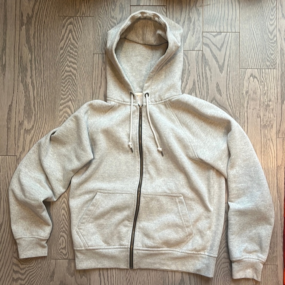 Flint and Tinder 10 year zip up hoodie grey from Huckberry made in USA